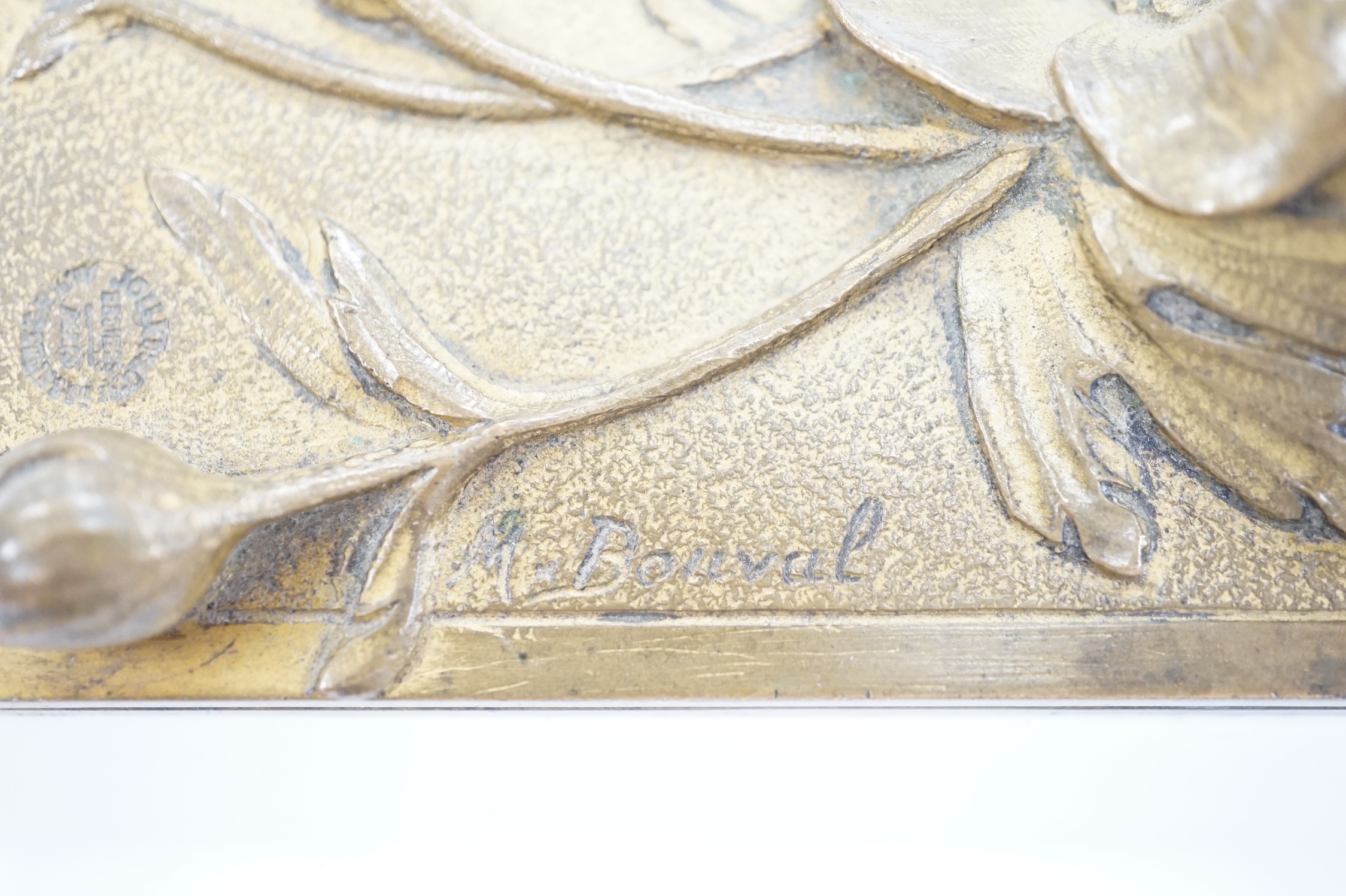 An Art Nouveau, Maurice Bouval bronze paperweight, 16.5cm wide